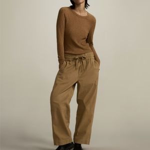 NWT Everlane The Canvas Organic Cotton Pull-On Pant in Cappucino